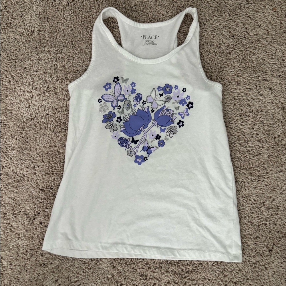 White Floral Tank Top